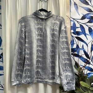 Women’s Vintage Maser International Long Sleeve Snakeskin Print Ski Top Size 14
